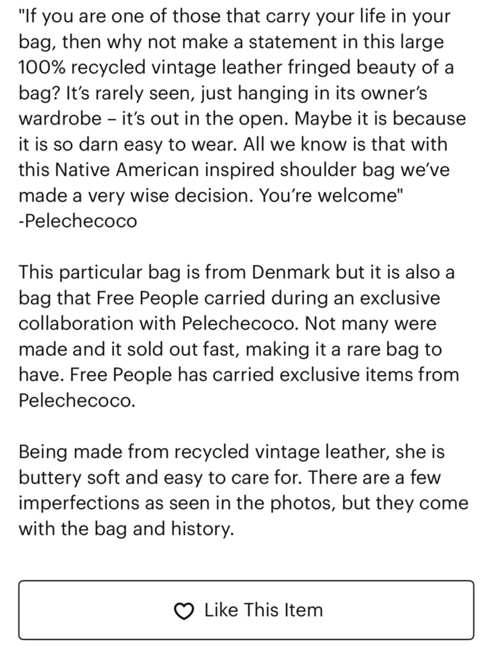 Free People Pelechecoco Cherokee/Elouise Hobo Fringe Vintage Brown Leather Bag - Picture 14 of 14